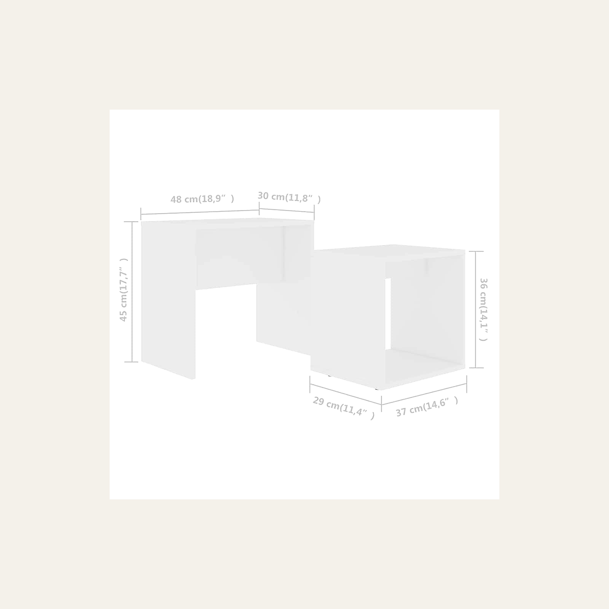 Rovenmere modern nesting coffee tables set of 2
