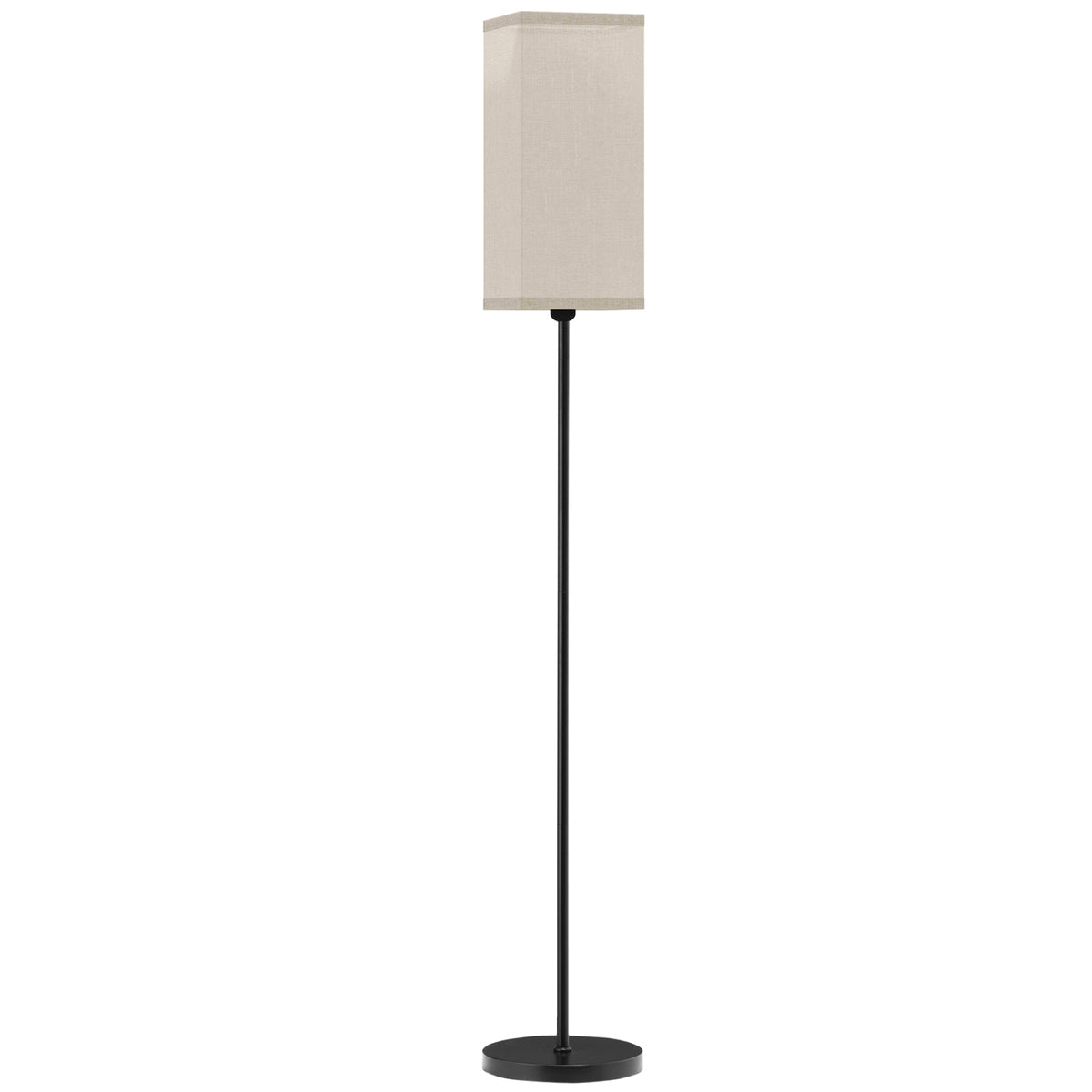 Black linen shade floor lamp detail