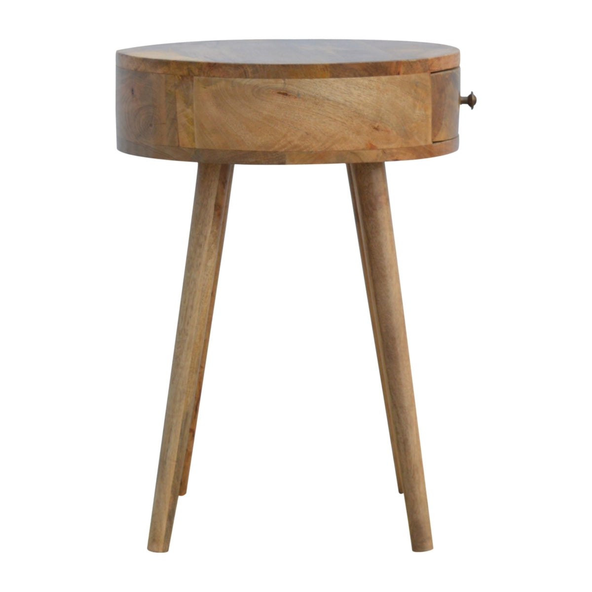 Solid Wood Nordic Circular Shaped Bedside, 1 Drawer