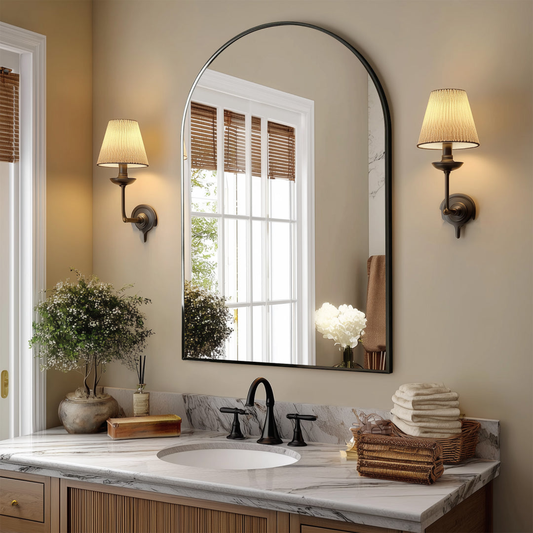 Bathroom Wall Mirror, Metal Frame Vanity Mirror for Bedroom, Entryway, Living Room