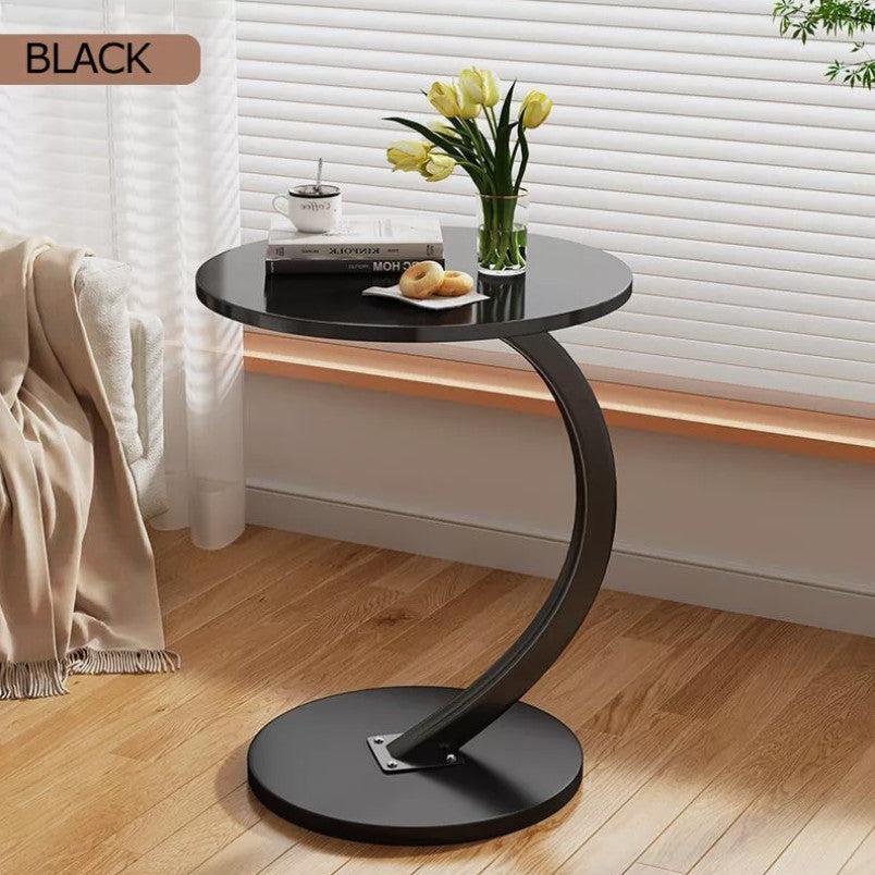 Round C-Shaped Side Table – detail view