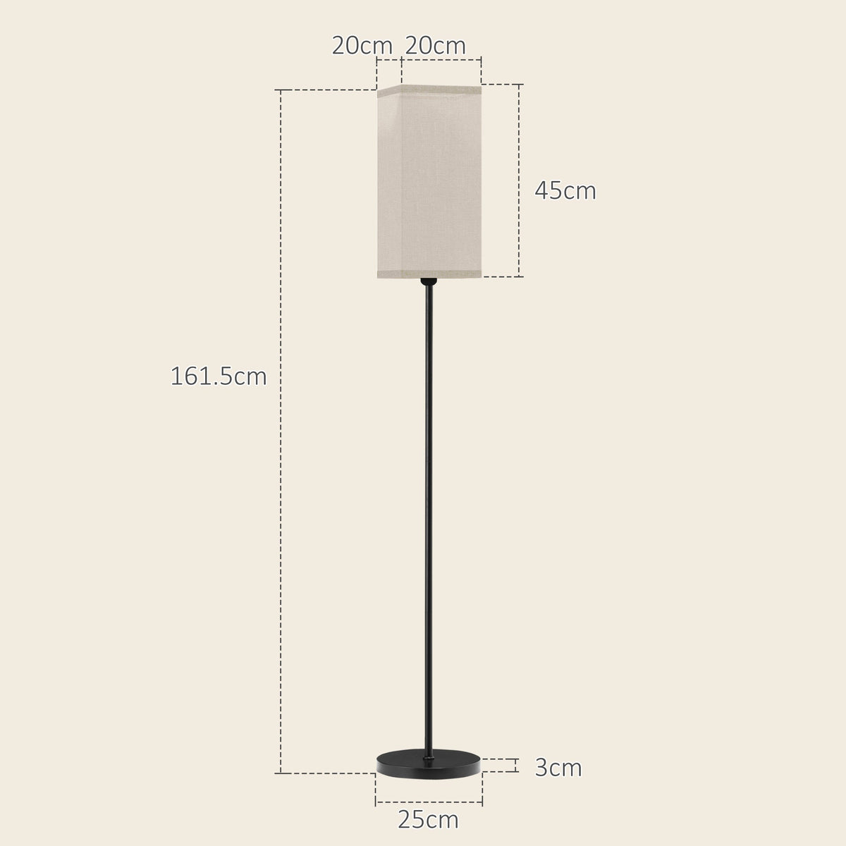 Black linen floor lamp detail