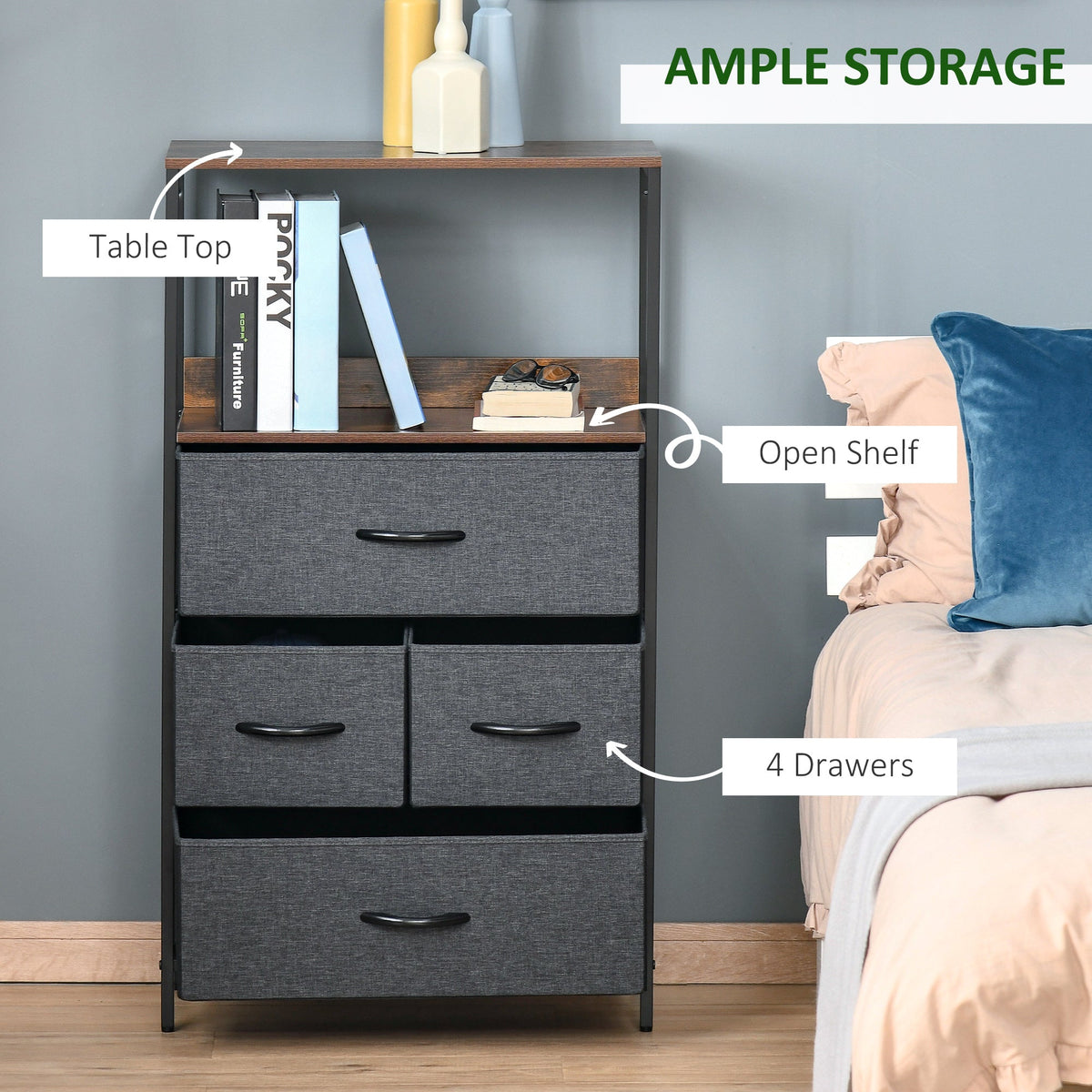 Black storage chest detail