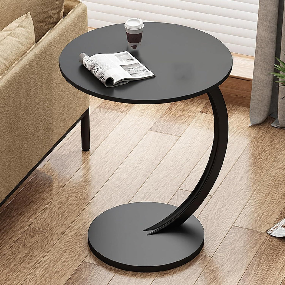 C-Shaped Sofa Side Table – detail view