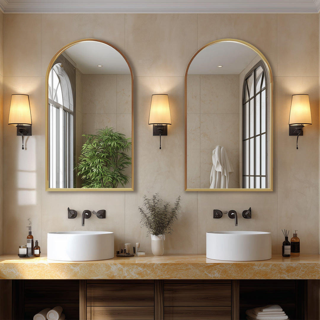 Bathroom Wall Mirror, Metal Frame Vanity Mirror for Bedroom, Entryway, Living Room