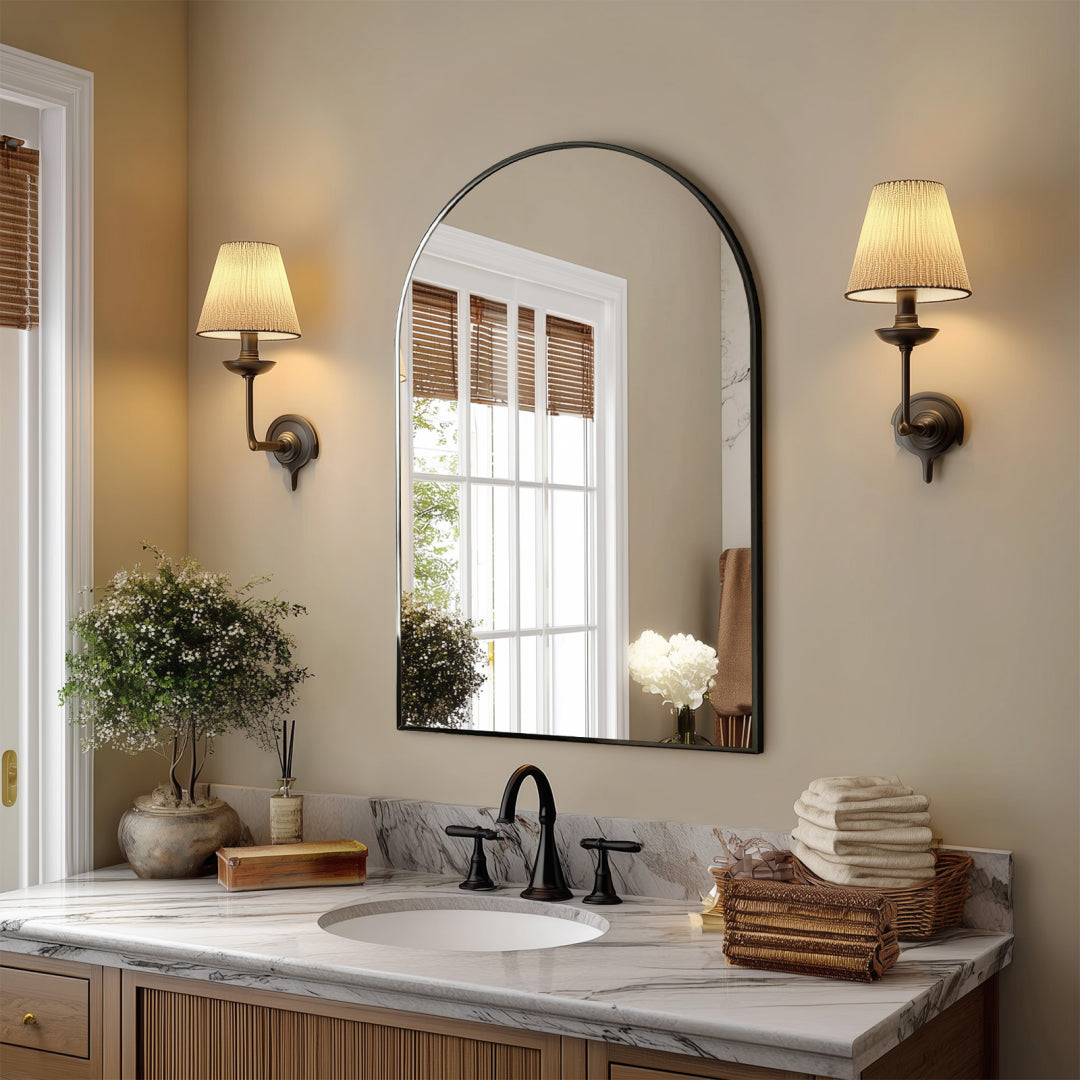 Bathroom Wall Mirror, Metal Frame Vanity Mirror for Bedroom, Entryway, Living Room