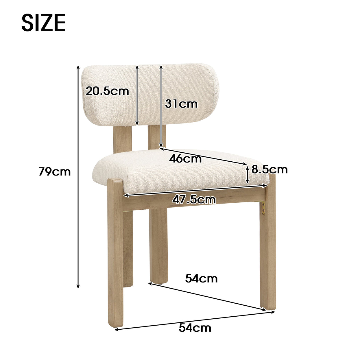 Boucle dining chairs detail