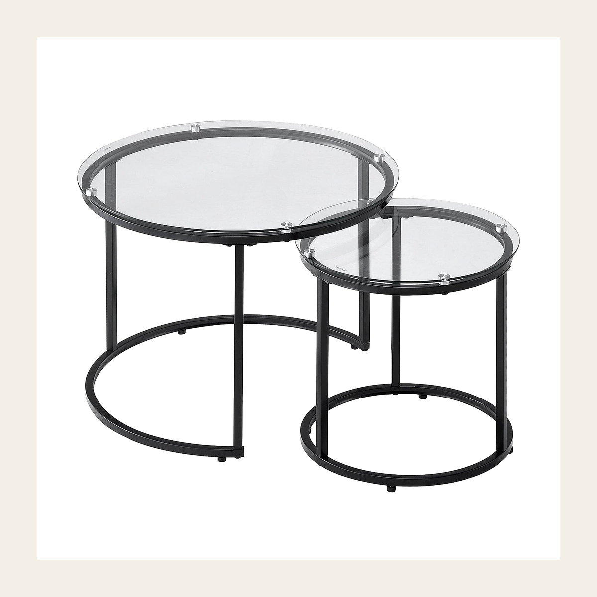 Glass Nesting Tables – Set of 2 – Rovenmere Home