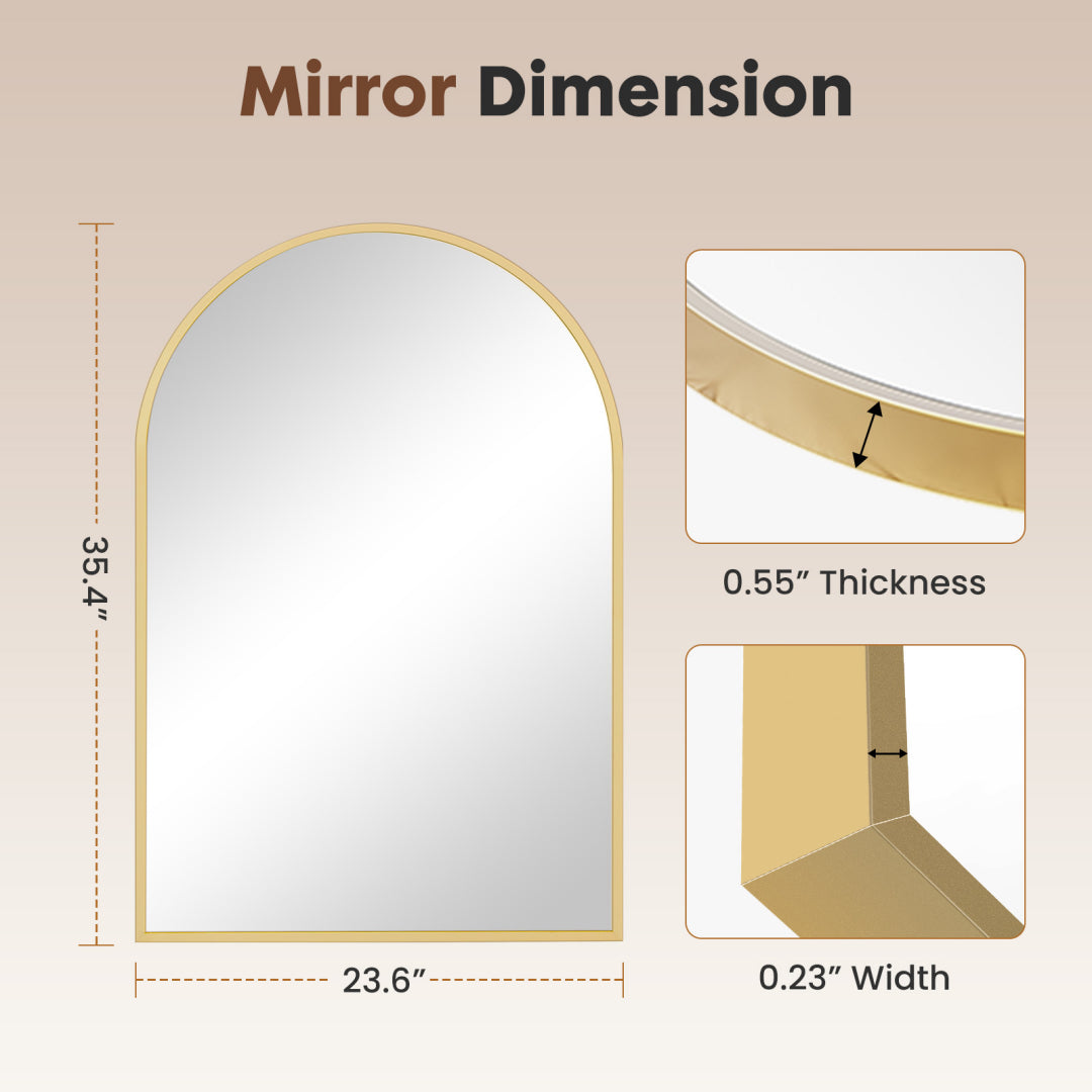 Bathroom Wall Mirror, Metal Frame Vanity Mirror for Bedroom, Entryway, Living Room
