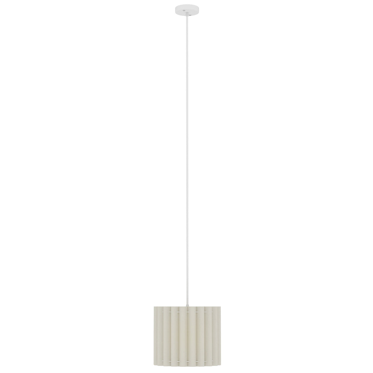 White linen pendant light detail