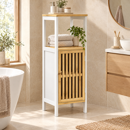 Slim Bamboo-Blend Bathroom Cabinet – Rovenmere