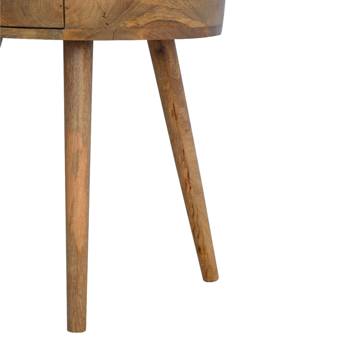 Solid Wood Nordic Circular Shaped Bedside, 1 Drawer