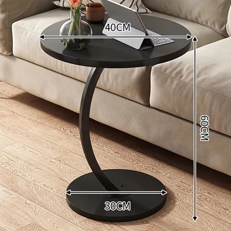 Round C-Shaped Side Table – detail view