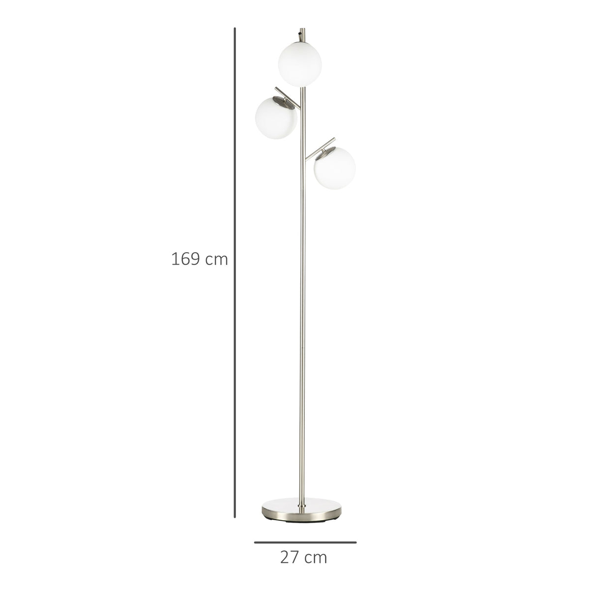 Silver tree floor lamp detail