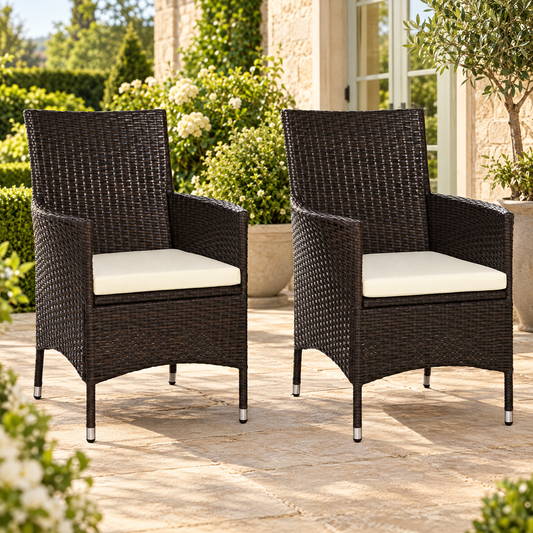 Rovenmere Rattan Garden Armchairs – Set of 2 – Rovenmere