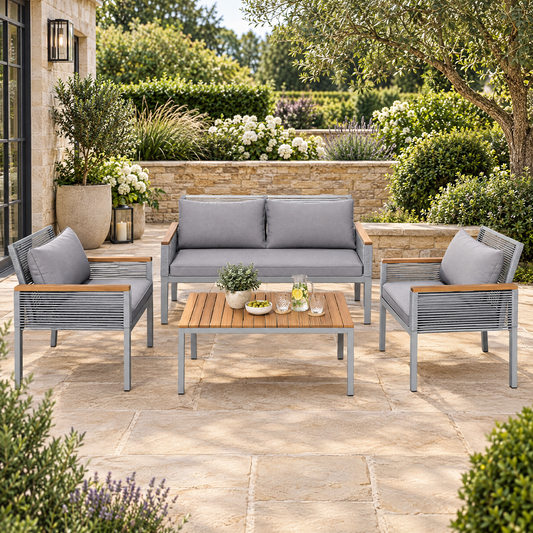 Rovenmere Grey Rattan Garden Lounge Set – Rovenmere