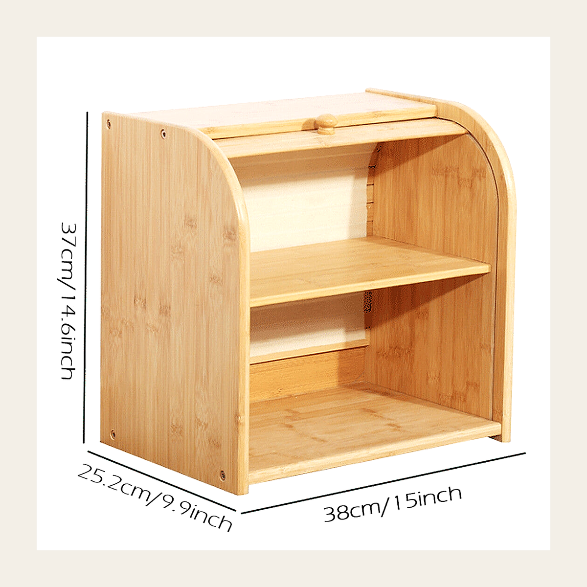 Two-Tier Bamboo Roll-Top Bread Bin – Rovenmere Home