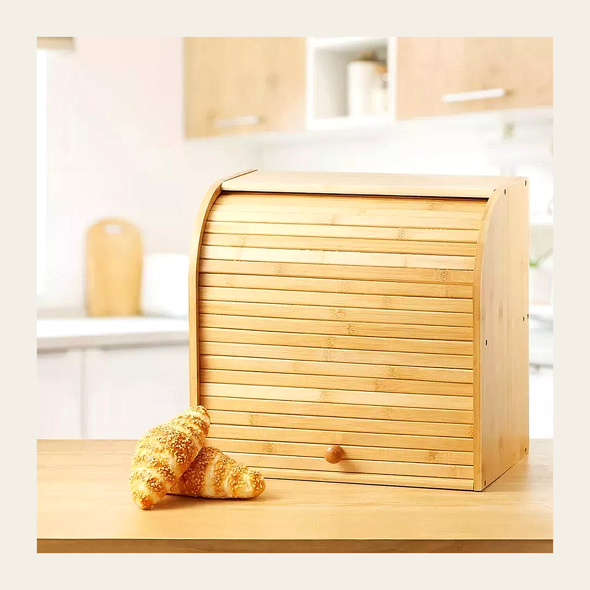 Two-Tier Bamboo Roll-Top Bread Bin – Rovenmere Home