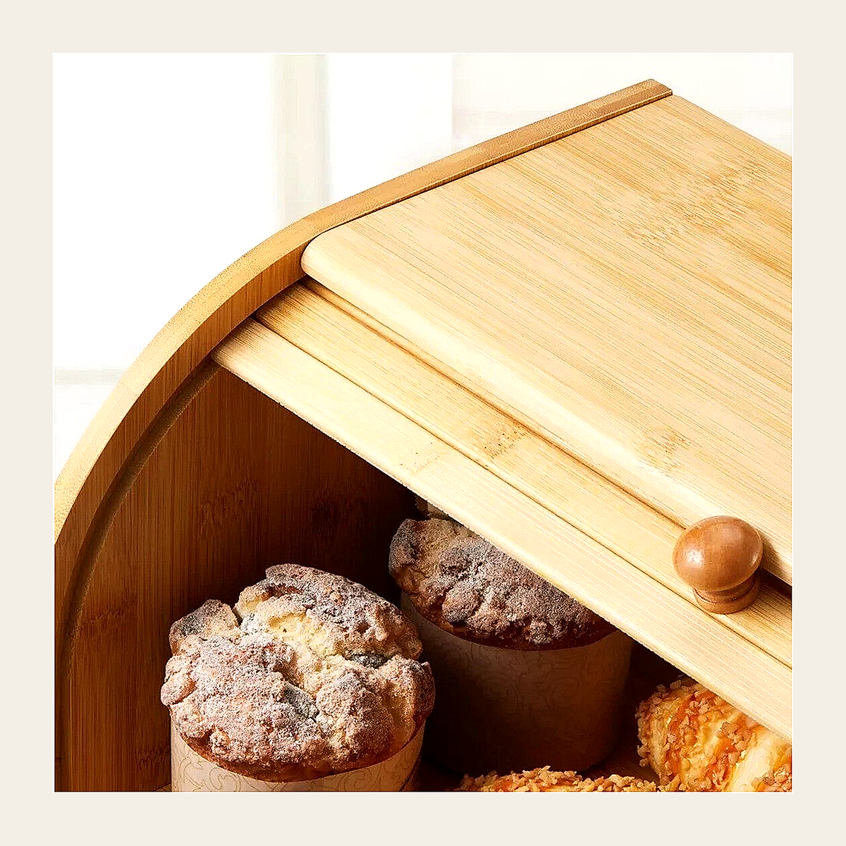 Two-Tier Bamboo Roll-Top Bread Bin – Rovenmere Home