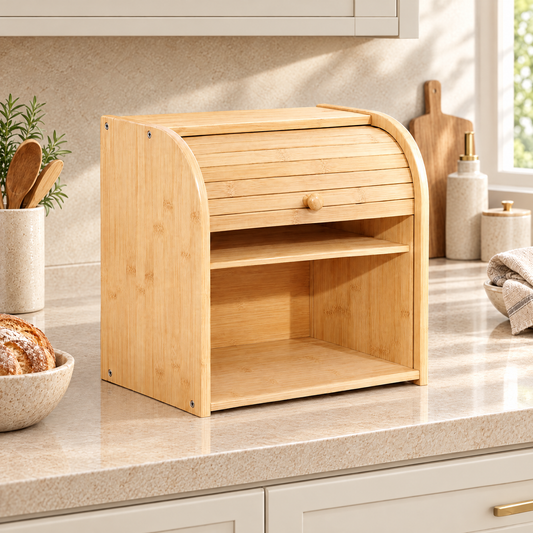 Two-Tier Bamboo Roll-Top Bread Bin – Rovenmere
