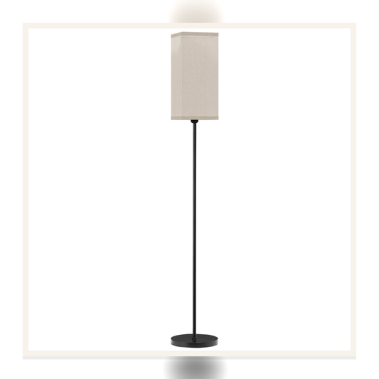 Rovenmere black linen shade floor lamp