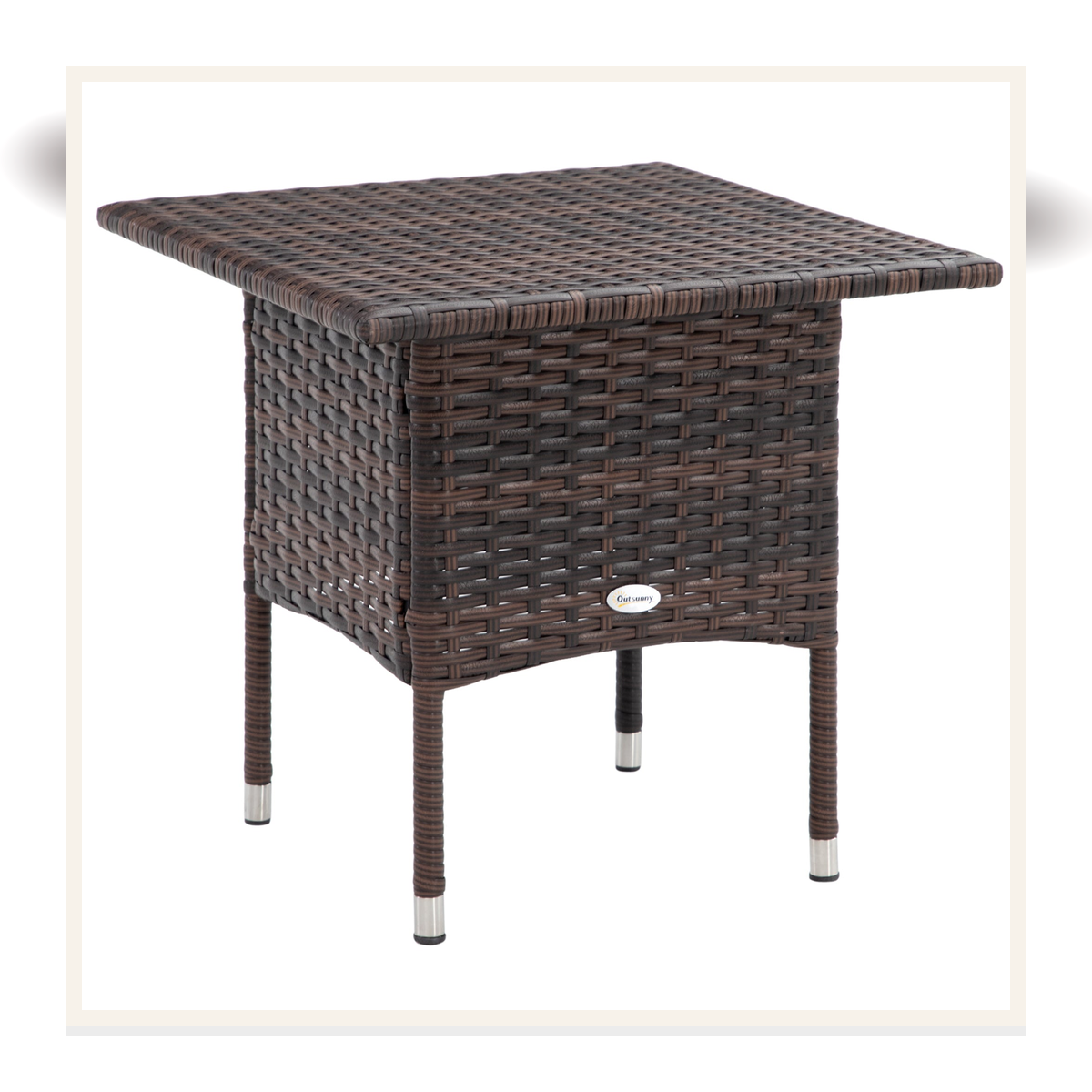 Rovenmere woven rattan garden side table