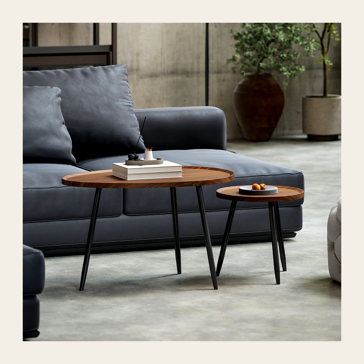 Chestnut Nesting Coffee Tables – Set of 2 – Rovenmere Home