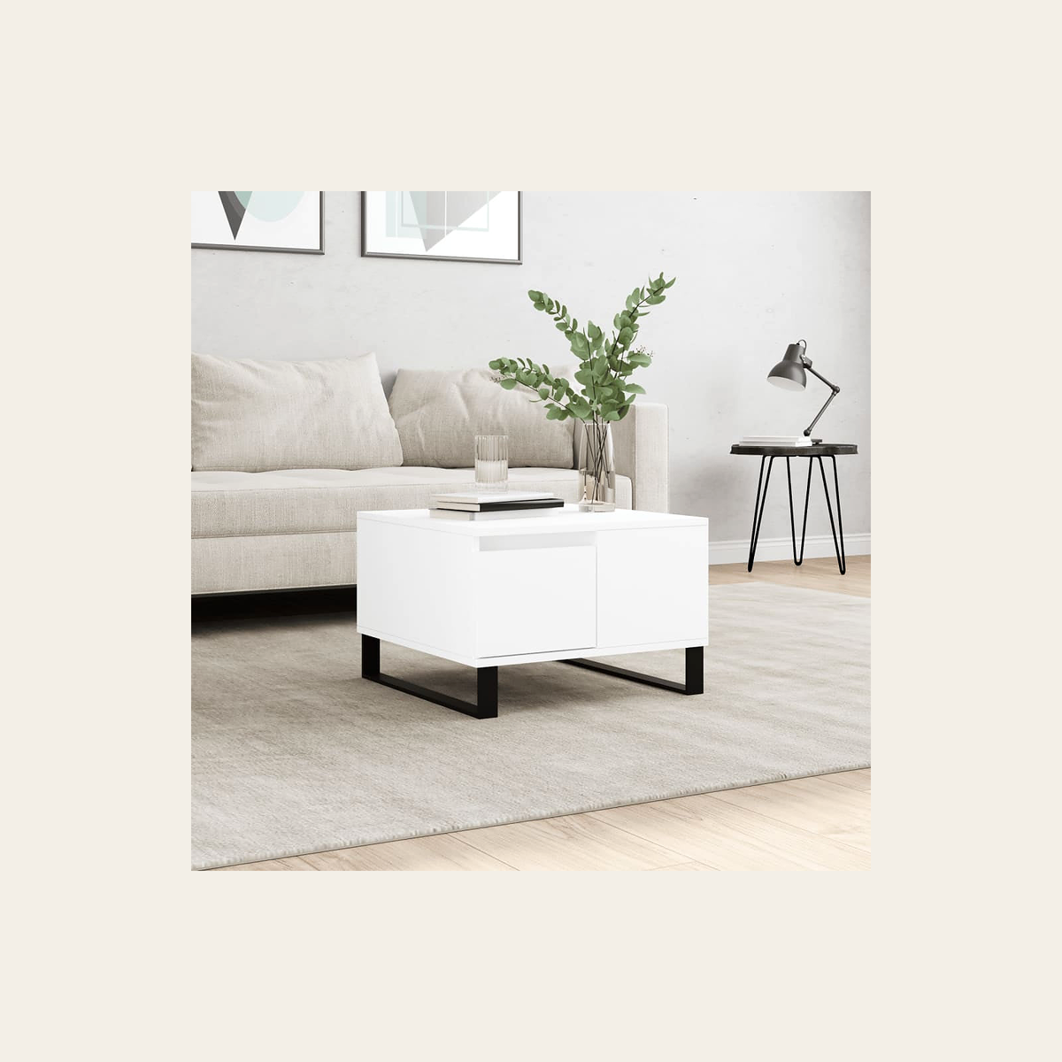 Compact Wood-Effect Coffee Table – 55cm – Rovenmere Home