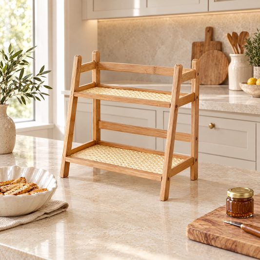 Two-Tier Wooden Countertop Organiser – Rovenmere