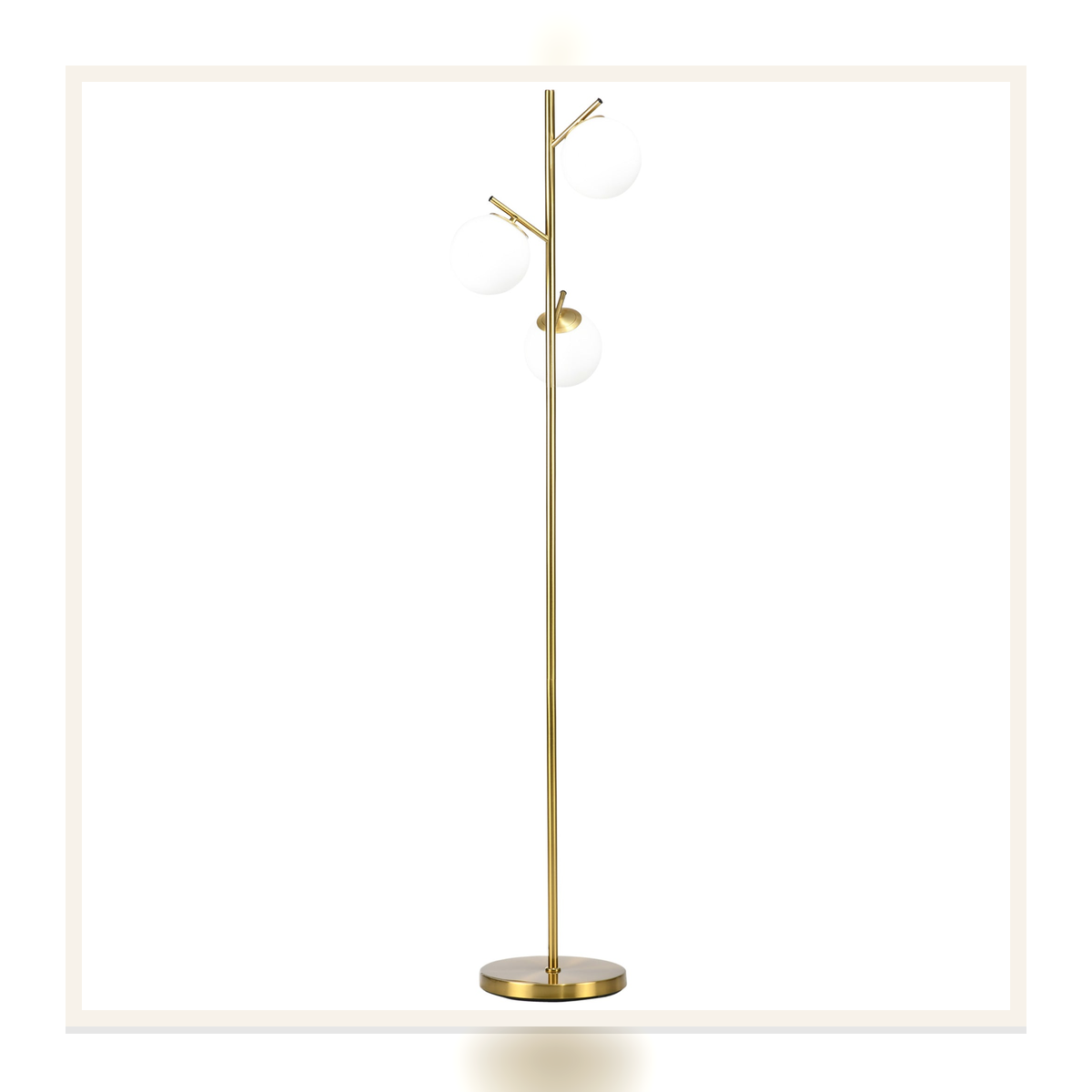 Rovenmere gold three-globe floor lamp
