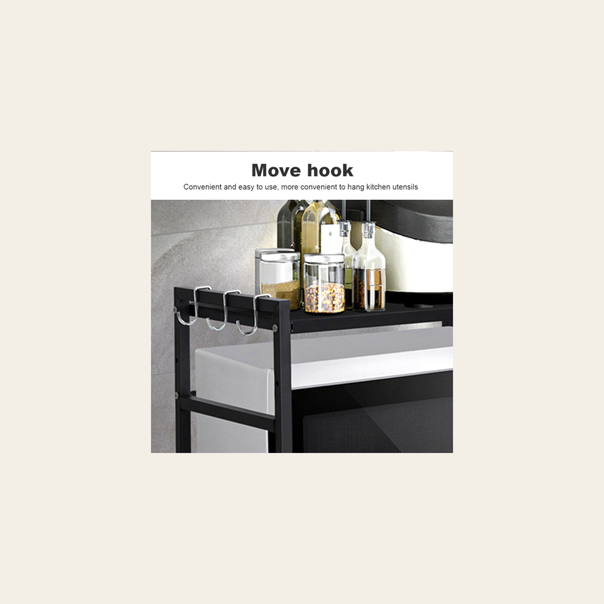 Two-Tier Kitchen Storage Rack – Black – Rovenmere Home