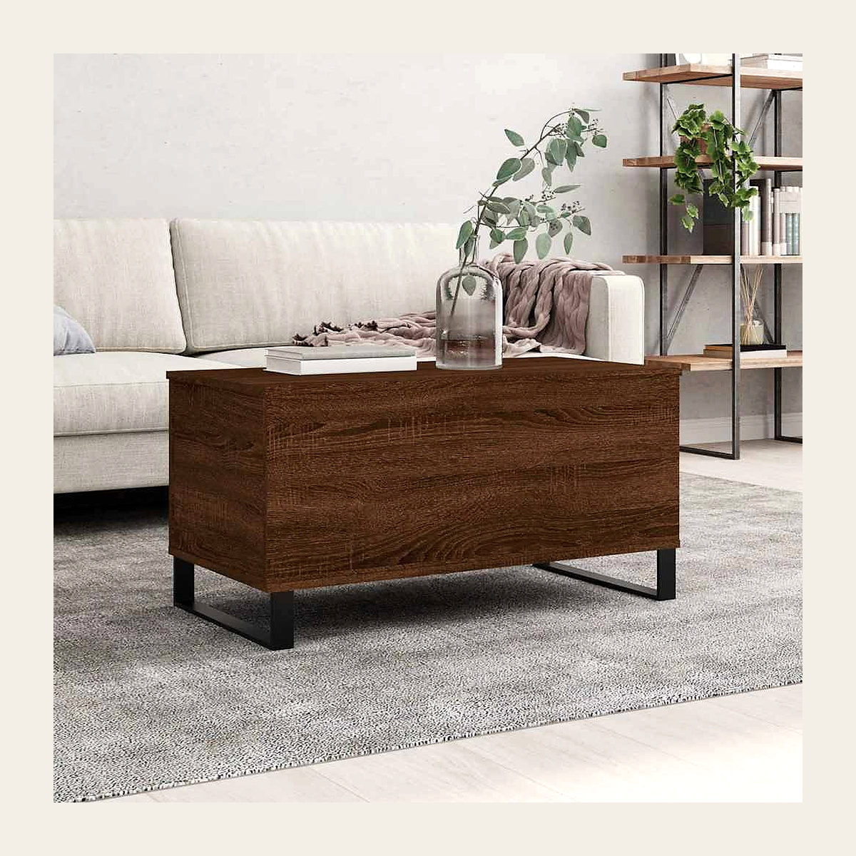 Lift-Top Oak-Effect Coffee Table – Rovenmere Home