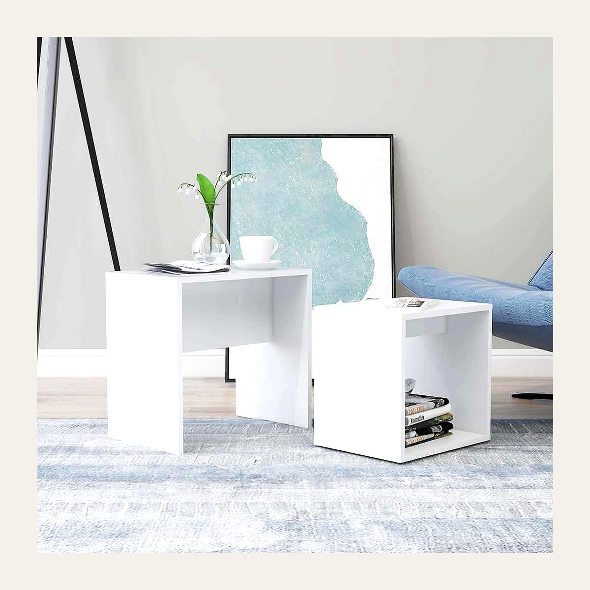 Rovenmere modern nesting coffee tables set of 2