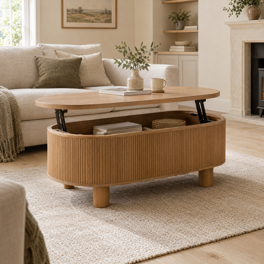 Rovenmere Oval Lift-Top Storage Coffee Table