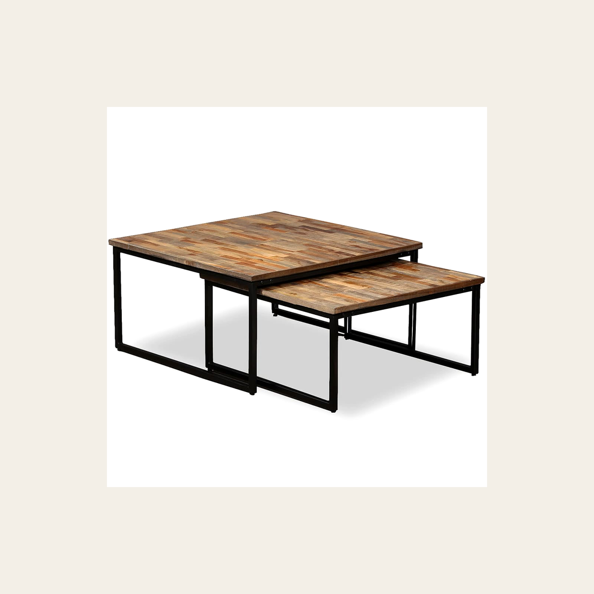 Recycled Teak Nesting Tables – Set of 2 – Rovenmere Home