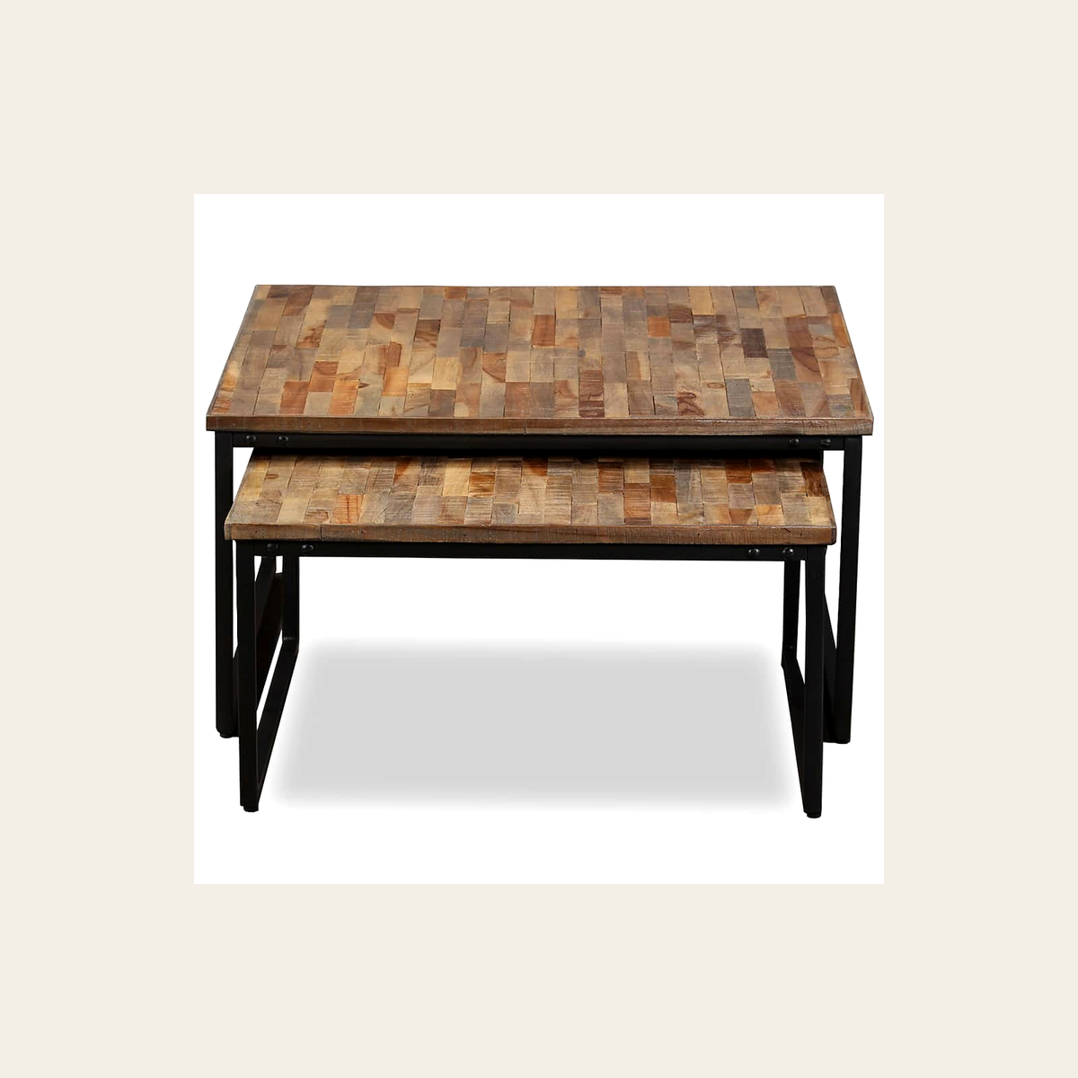Recycled Teak Nesting Tables – Set of 2 – Rovenmere Home