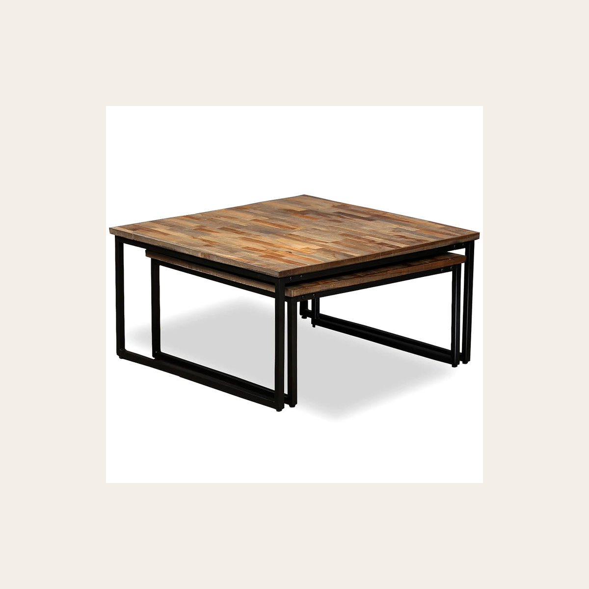 Recycled Teak Nesting Tables – Set of 2 – Rovenmere Home