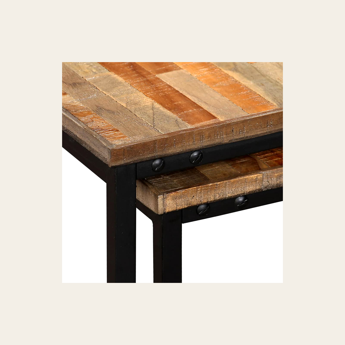Recycled Teak Nesting Tables – Set of 2 – Rovenmere Home