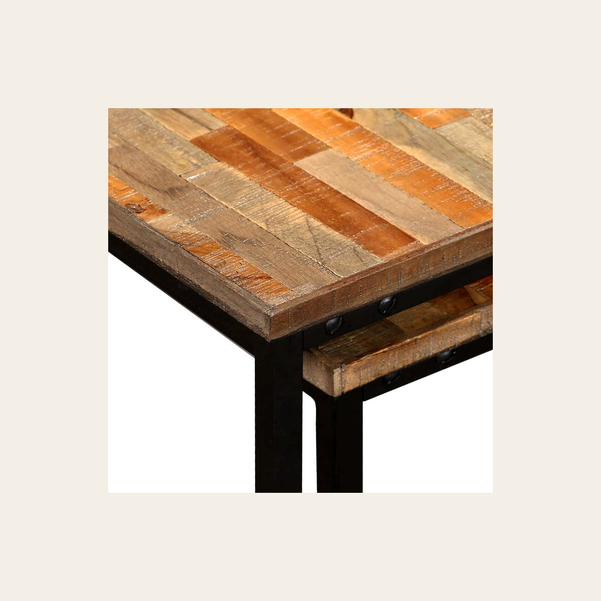 Recycled Teak Nesting Tables – Set of 2 – Rovenmere Home