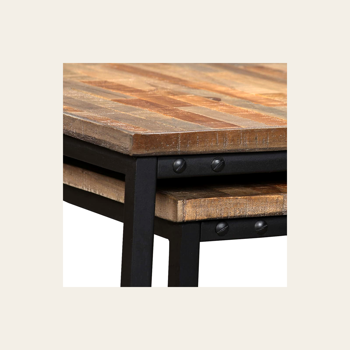 Recycled Teak Nesting Tables – Set of 2 – Rovenmere Home