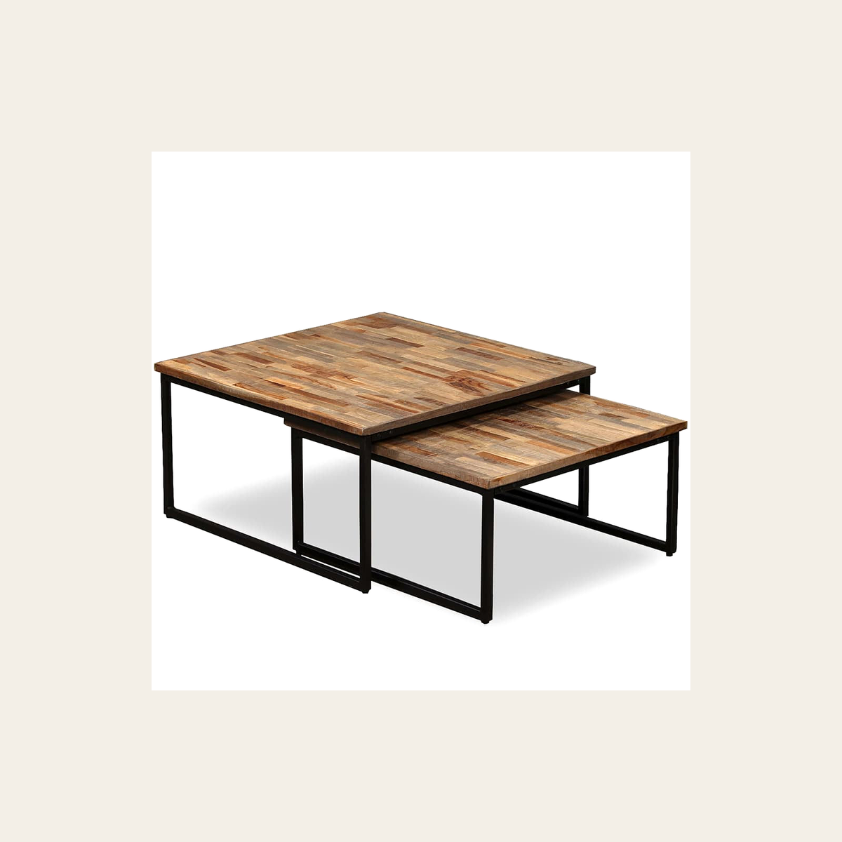 Recycled Teak Nesting Tables – Set of 2 – Rovenmere Home