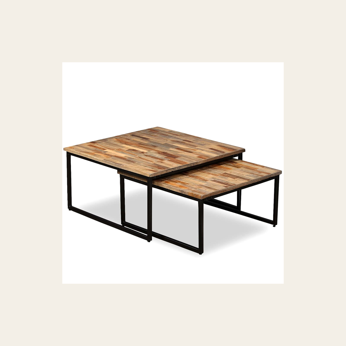 Recycled Teak Nesting Tables – Set of 2 – Rovenmere Home