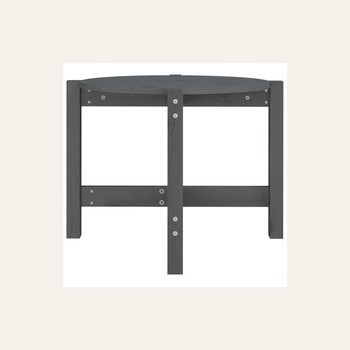 Rovenmere round solid pine coffee table grey