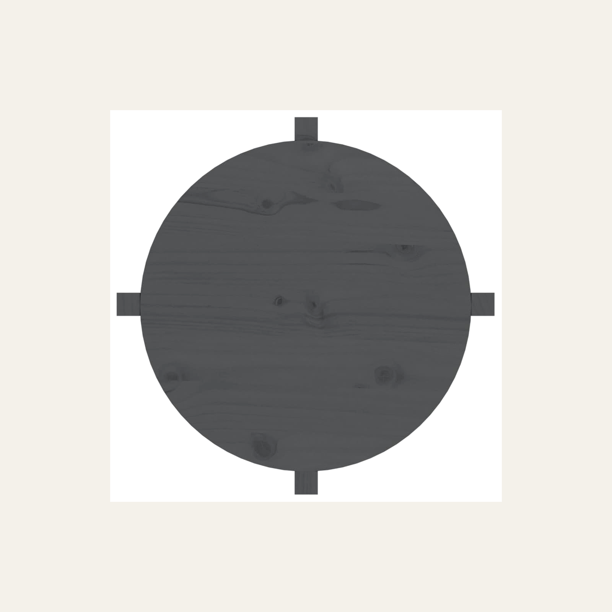 Rovenmere round solid pine coffee table grey