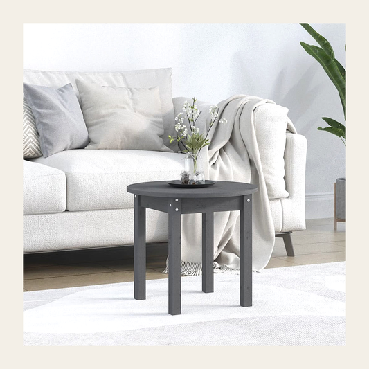 Round Solid Pine Side Table – 45cm – Rovenmere Home