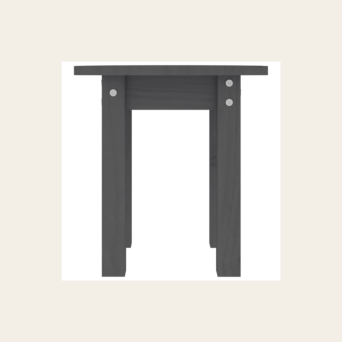 Round Solid Pine Side Table – Grey – Rovenmere Home