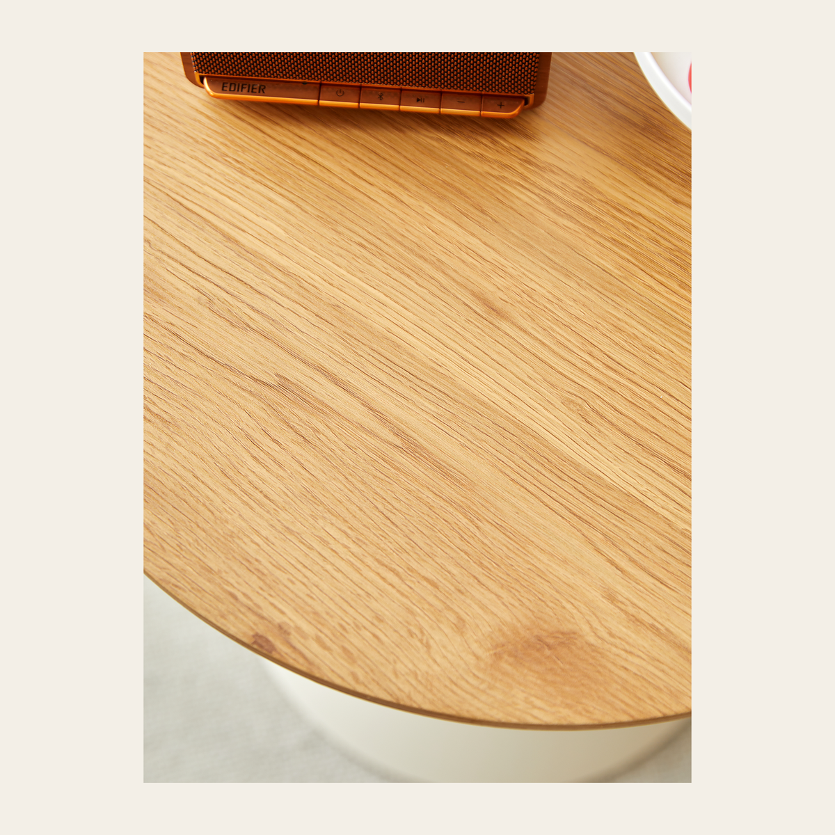 Round White & Wood Coffee Table – Rovenmere Home
