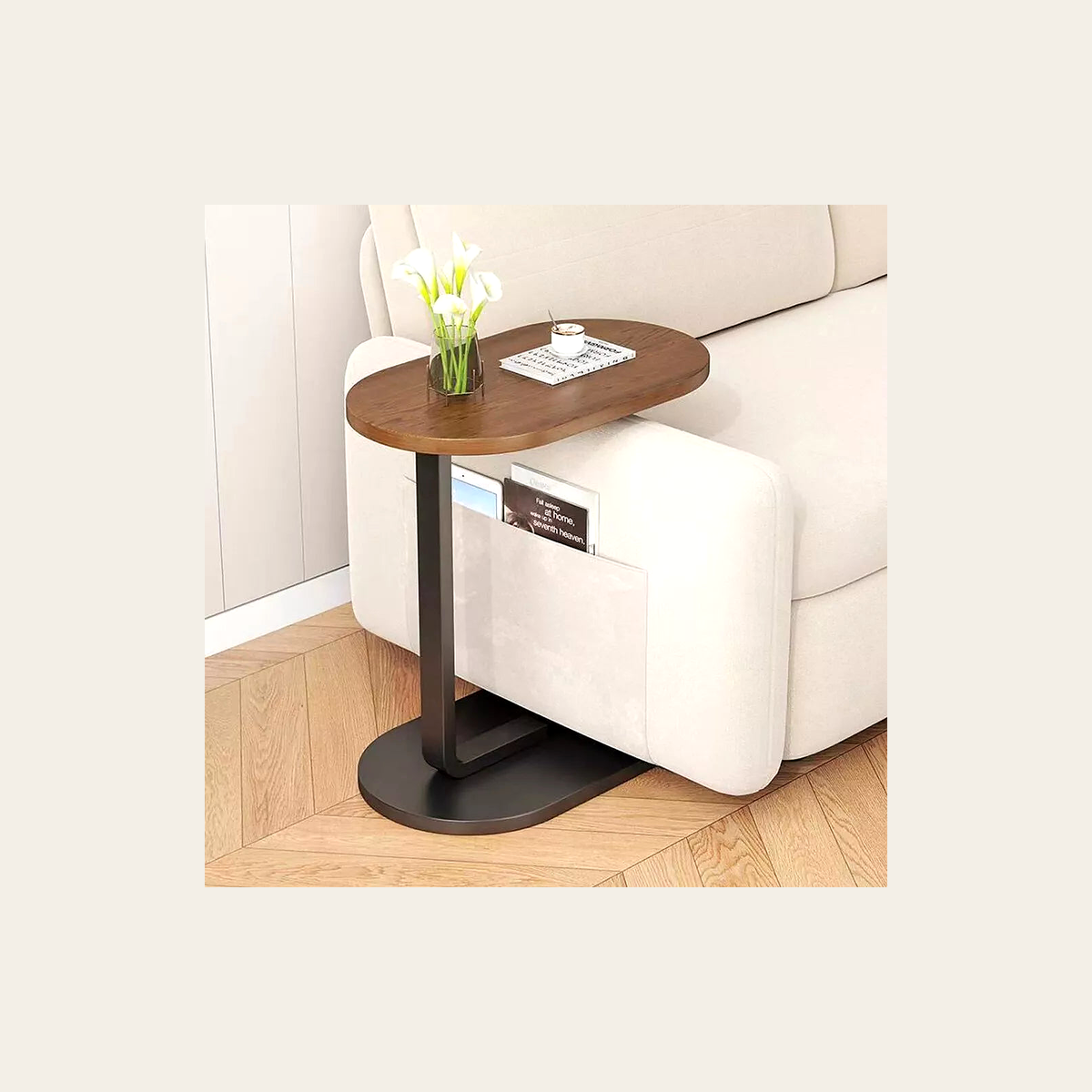 Slim C-Shaped Side Table – Rovenmere Home