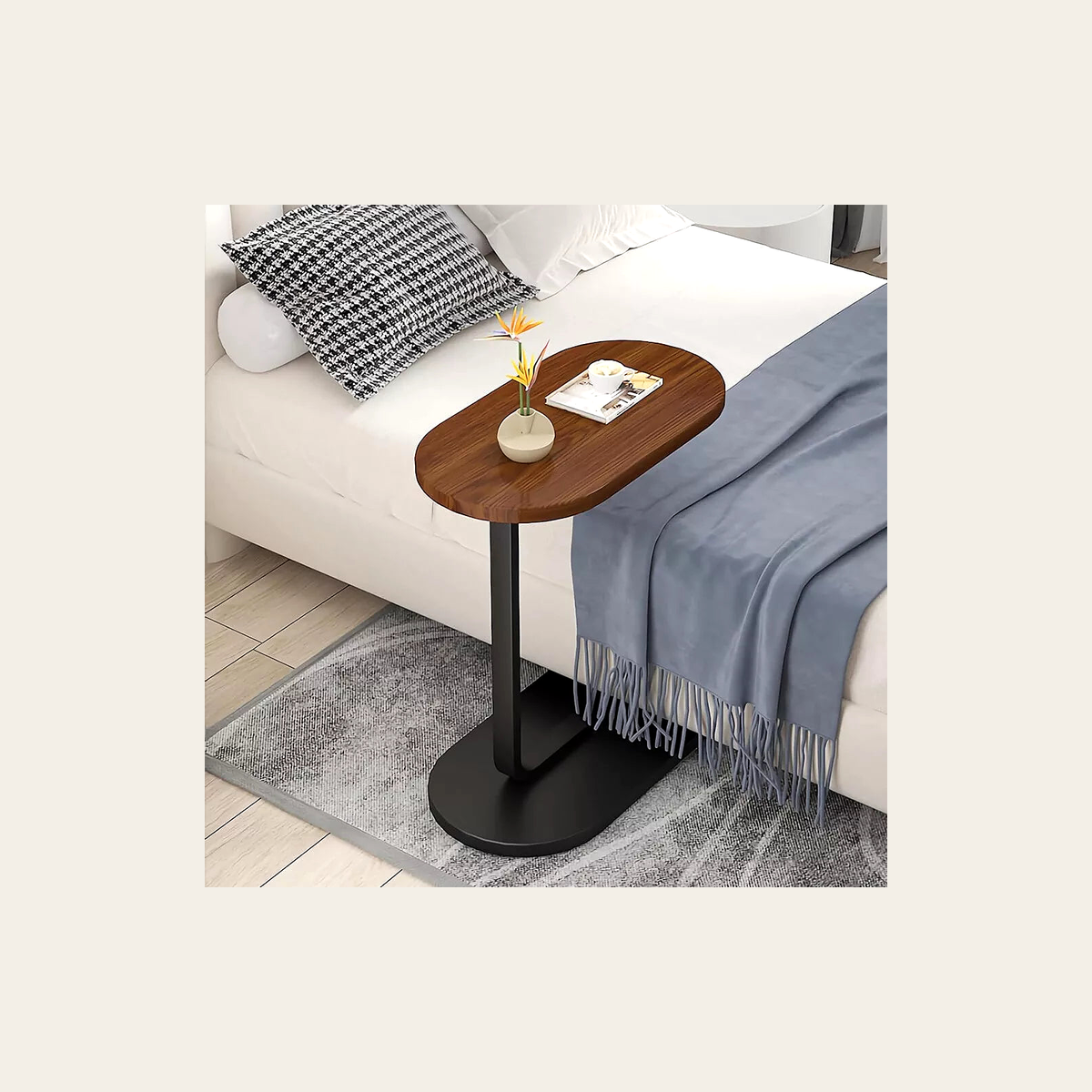 Slim C-Shaped Side Table – Rovenmere Home