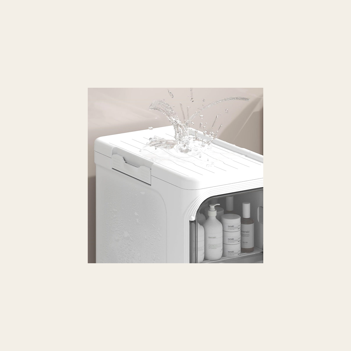 Slimline Two-Tier Storage Cabinet – White – Rovenmere Home
